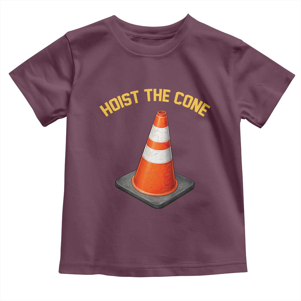 Vintage Hoist The Cone Victory Graphic Toddler T Shirt Funny Baseball Fan Pride Celebration IYKYK Meme