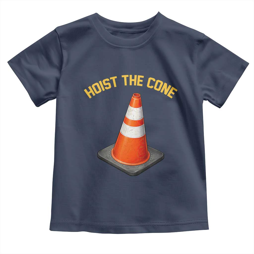 Vintage Hoist The Cone Victory Graphic Toddler T Shirt Funny Baseball Fan Pride Celebration IYKYK Meme