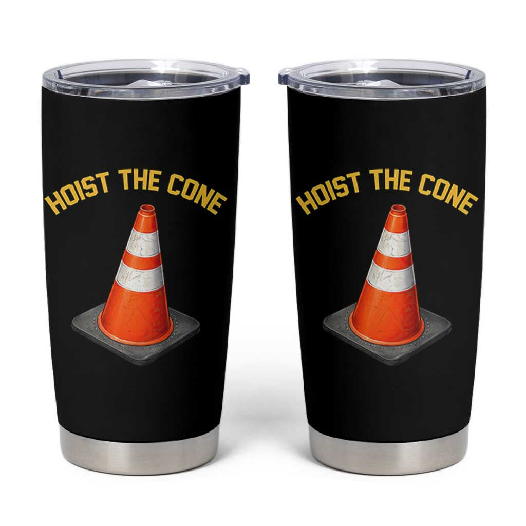 Vintage Hoist The Cone Victory Graphic Tumbler Cup Funny Baseball Fan Pride Celebration IYKYK Meme