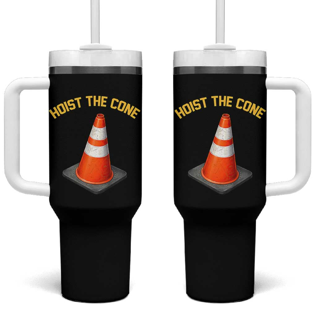 Vintage Hoist The Cone Victory Graphic Tumbler With Handle Funny Baseball Fan Pride Celebration IYKYK Meme