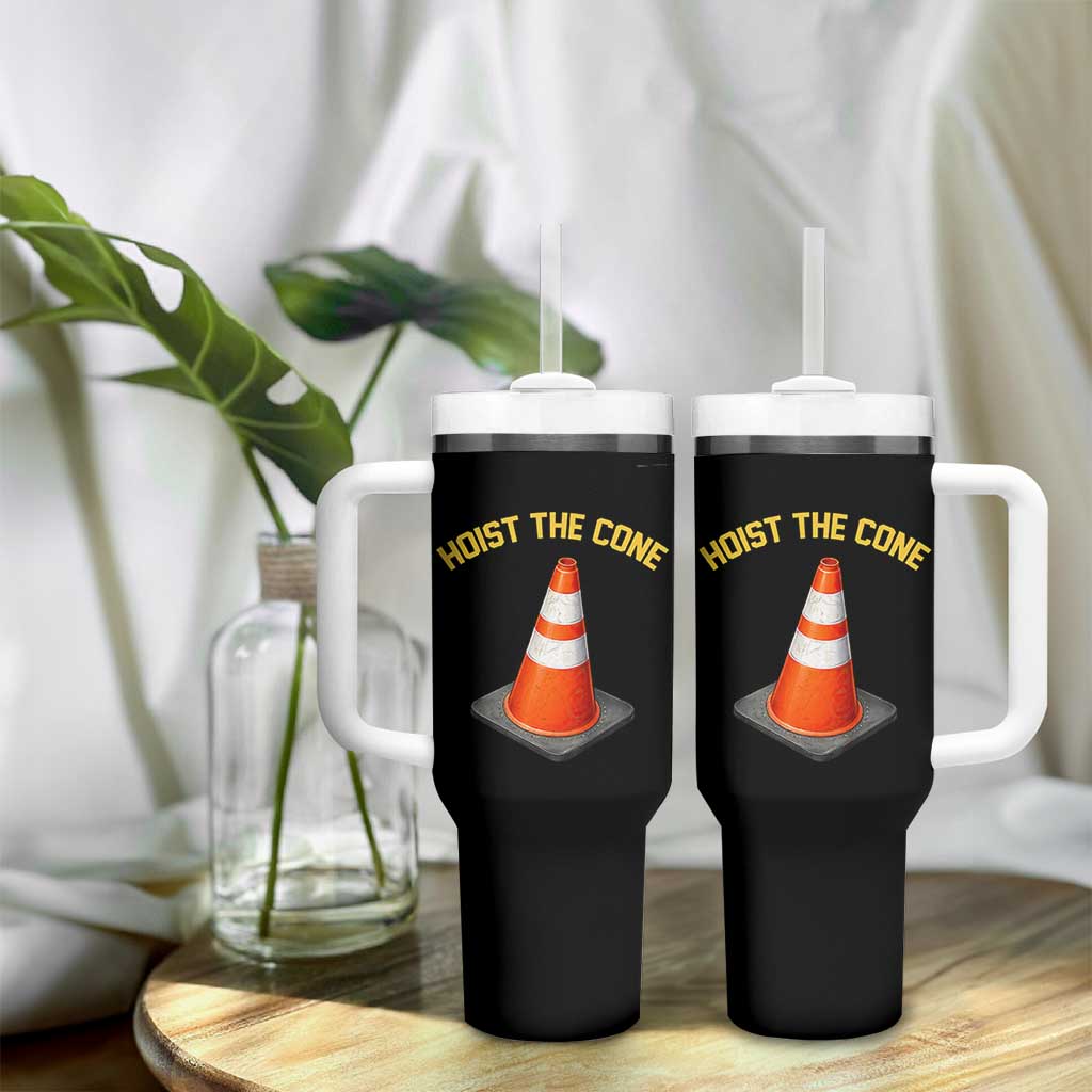 Vintage Hoist The Cone Victory Graphic Tumbler With Handle Funny Baseball Fan Pride Celebration IYKYK Meme