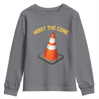 Vintage Hoist The Cone Victory Graphic Youth Sweatshirt Funny Baseball Fan Pride Celebration IYKYK Meme