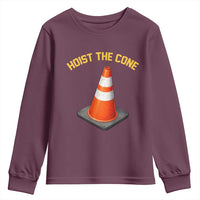 Vintage Hoist The Cone Victory Graphic Youth Sweatshirt Funny Baseball Fan Pride Celebration IYKYK Meme