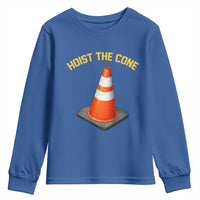 Vintage Hoist The Cone Victory Graphic Youth Sweatshirt Funny Baseball Fan Pride Celebration IYKYK Meme