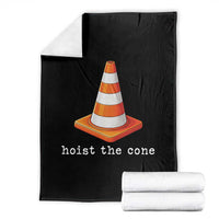 Minimalist Hoist The Cone Typography Throw Blanket Funny Baseball Fan Pride Celebration IYKYK Meme