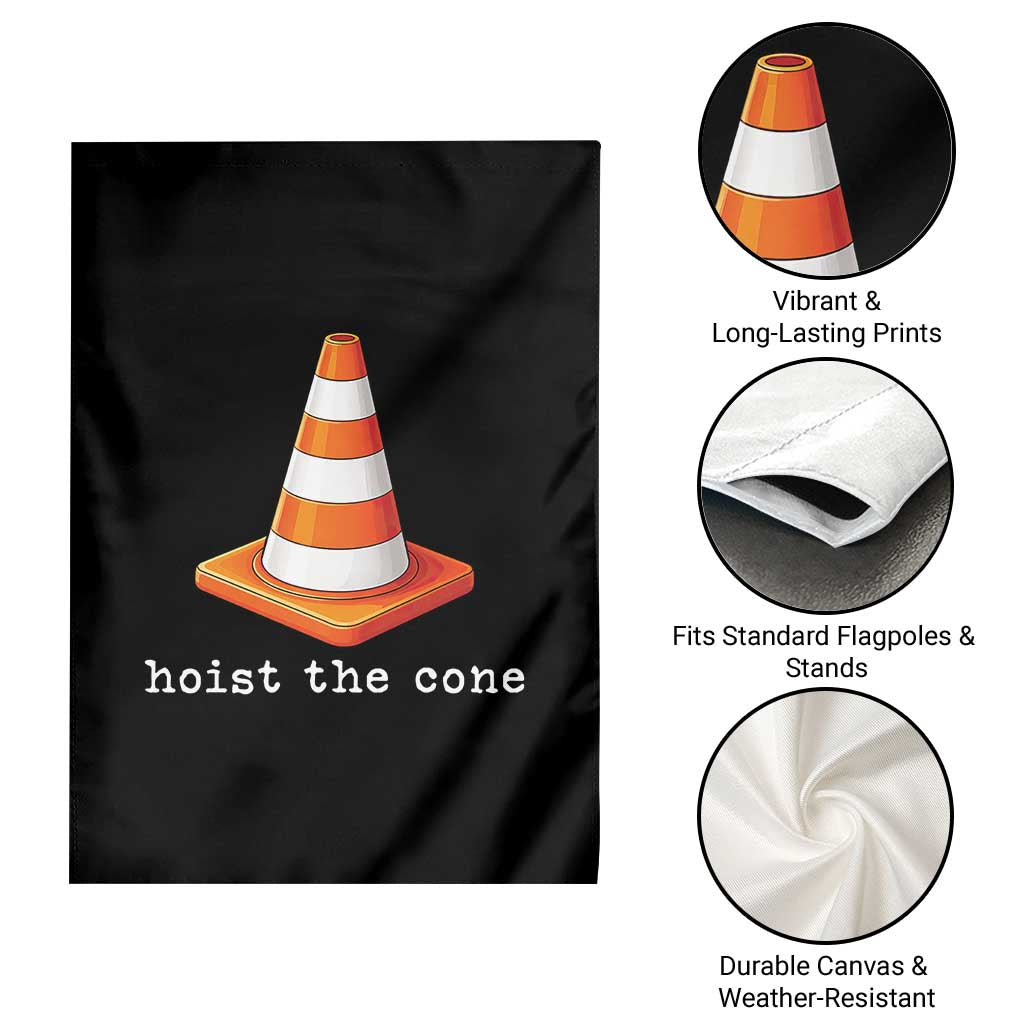 Minimalist Hoist The Cone Typography Garden Flag Funny Baseball Fan Pride Celebration IYKYK Meme