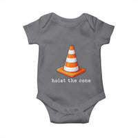 Minimalist Hoist The Cone Typography Baby Onesie Funny Baseball Fan Pride Celebration IYKYK Meme