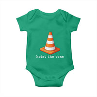 Minimalist Hoist The Cone Typography Baby Onesie Funny Baseball Fan Pride Celebration IYKYK Meme