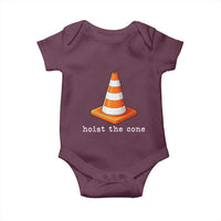 Minimalist Hoist The Cone Typography Baby Onesie Funny Baseball Fan Pride Celebration IYKYK Meme