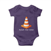 Minimalist Hoist The Cone Typography Baby Onesie Funny Baseball Fan Pride Celebration IYKYK Meme