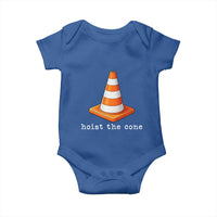 Minimalist Hoist The Cone Typography Baby Onesie Funny Baseball Fan Pride Celebration IYKYK Meme
