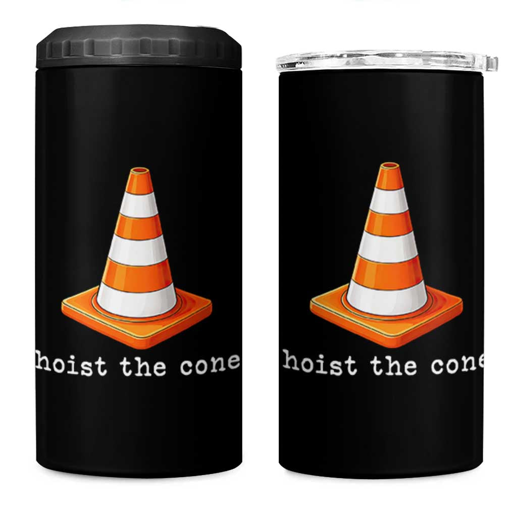 Minimalist Hoist The Cone Typography 4 in 1 Can Cooler Tumbler Funny Baseball Fan Pride Celebration IYKYK Meme
