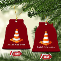 Minimalist Hoist The Cone Typography Ceramic Ornament Funny Baseball Fan Pride Celebration IYKYK Meme