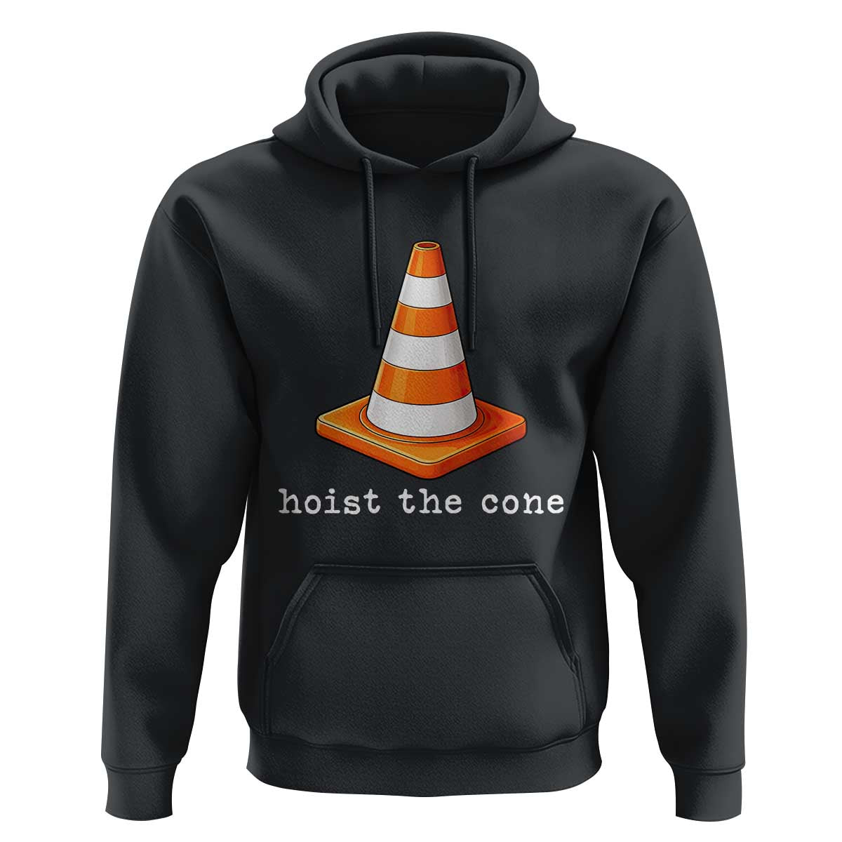 Minimalist Hoist The Cone Typography Hoodie Funny Baseball Fan Pride Celebration IYKYK Meme