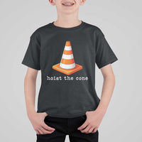 Minimalist Hoist The Cone Typography T Shirt For Kid Funny Baseball Fan Pride Celebration IYKYK Meme