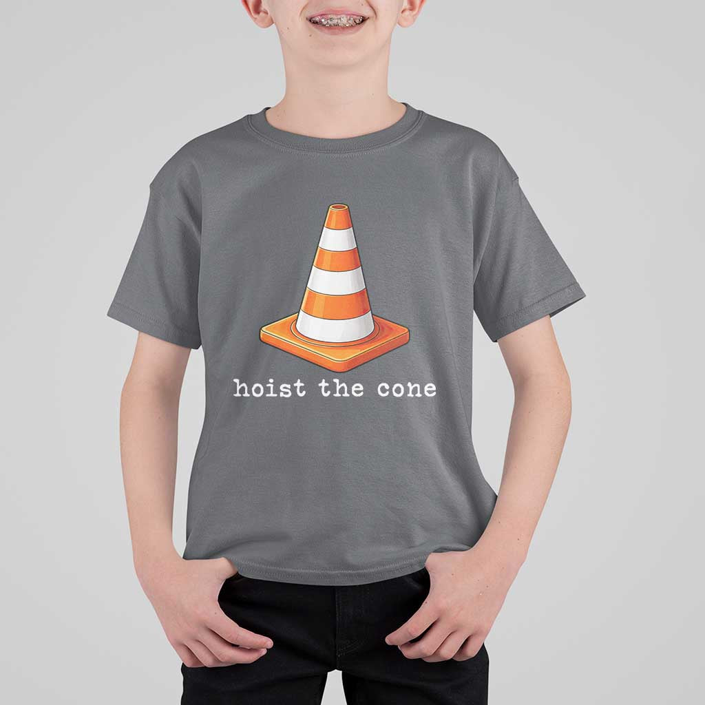 Minimalist Hoist The Cone Typography T Shirt For Kid Funny Baseball Fan Pride Celebration IYKYK Meme