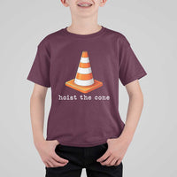 Minimalist Hoist The Cone Typography T Shirt For Kid Funny Baseball Fan Pride Celebration IYKYK Meme