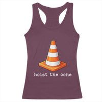 Minimalist Hoist The Cone Typography Racerback Tank Top Funny Baseball Fan Pride Celebration IYKYK Meme