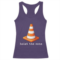 Minimalist Hoist The Cone Typography Racerback Tank Top Funny Baseball Fan Pride Celebration IYKYK Meme