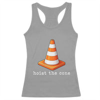 Minimalist Hoist The Cone Typography Racerback Tank Top Funny Baseball Fan Pride Celebration IYKYK Meme