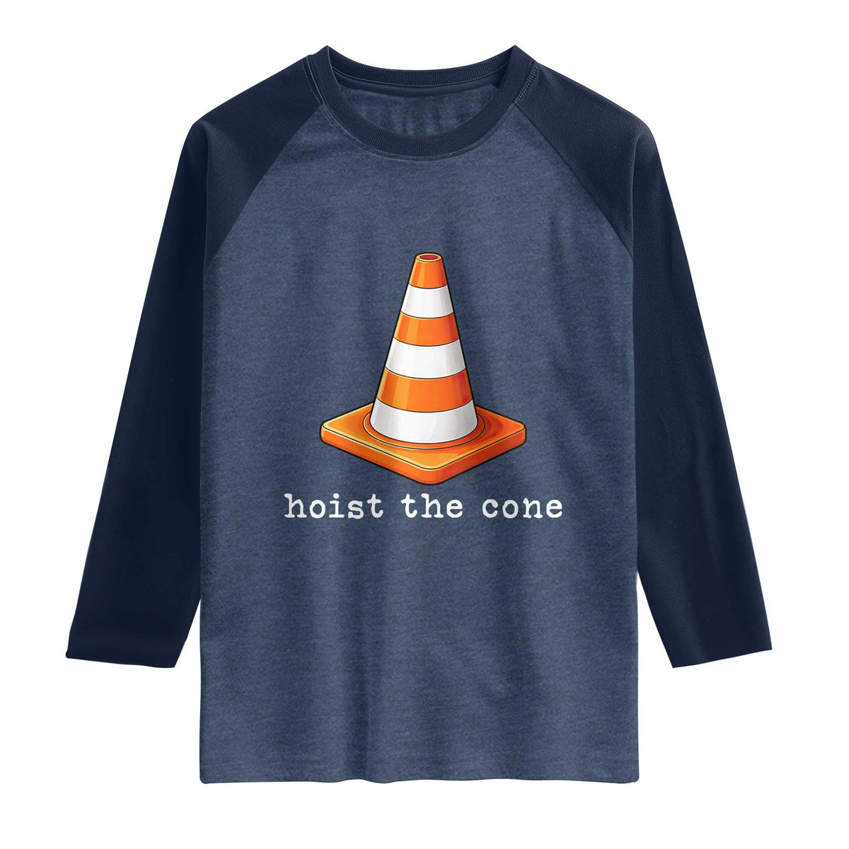 Minimalist Hoist The Cone Typography Raglan Shirt Funny Baseball Fan Pride Celebration IYKYK Meme
