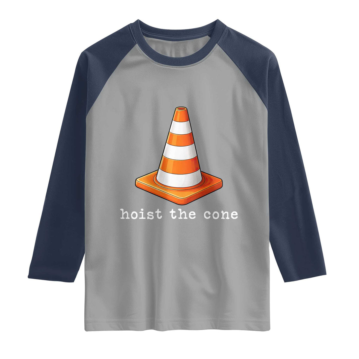 Minimalist Hoist The Cone Typography Raglan Shirt Funny Baseball Fan Pride Celebration IYKYK Meme