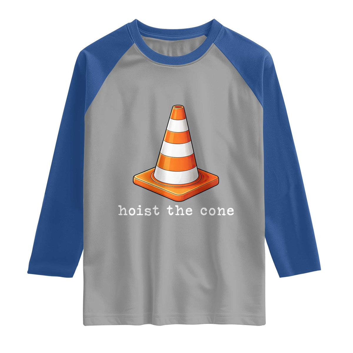 Minimalist Hoist The Cone Typography Raglan Shirt Funny Baseball Fan Pride Celebration IYKYK Meme