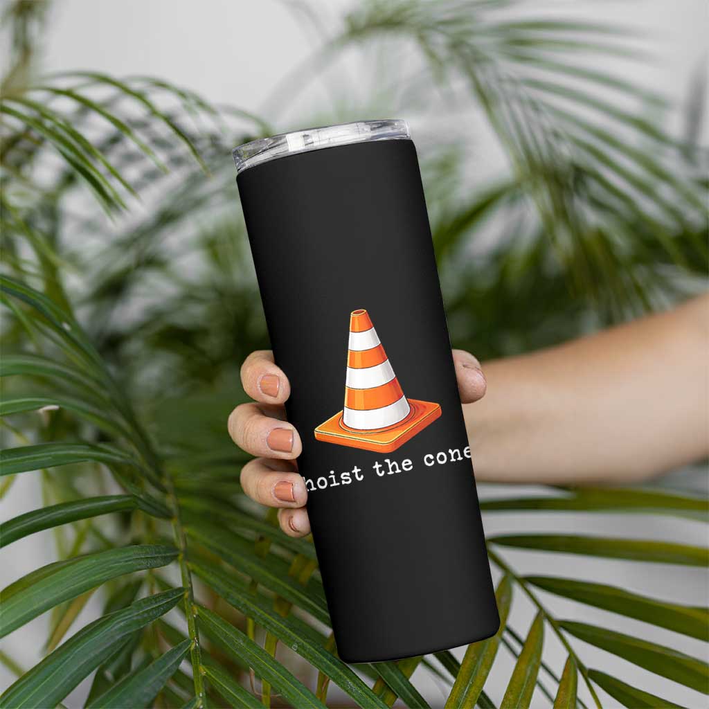 Minimalist Hoist The Cone Typography Skinny Tumbler Funny Baseball Fan Pride Celebration IYKYK Meme
