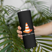 Minimalist Hoist The Cone Typography Skinny Tumbler Funny Baseball Fan Pride Celebration IYKYK Meme