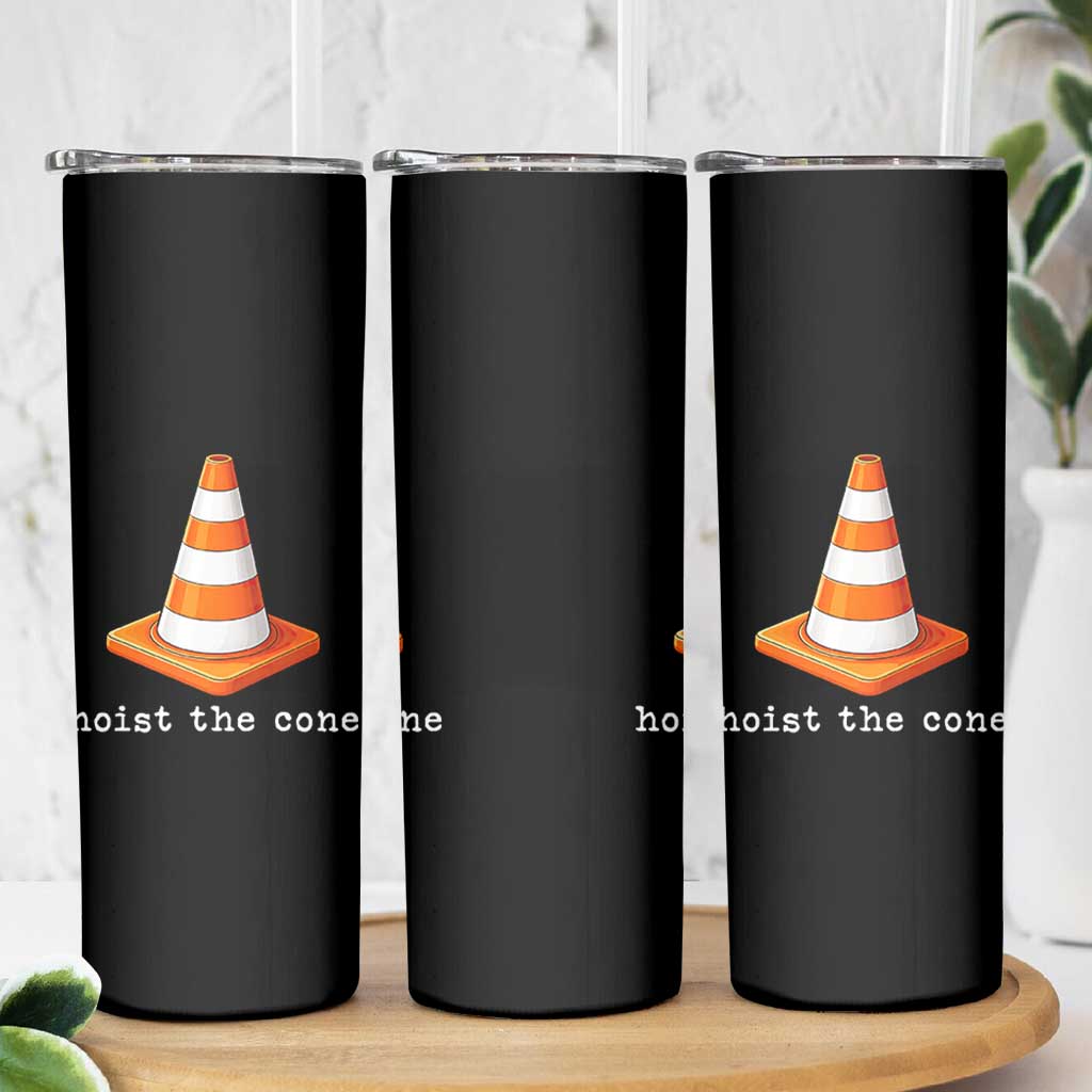 Minimalist Hoist The Cone Typography Skinny Tumbler Funny Baseball Fan Pride Celebration IYKYK Meme