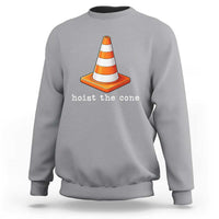 Minimalist Hoist The Cone Typography Sweatshirt Funny Baseball Fan Pride Celebration IYKYK Meme