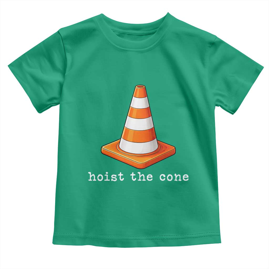 Minimalist Hoist The Cone Typography Toddler T Shirt Funny Baseball Fan Pride Celebration IYKYK Meme