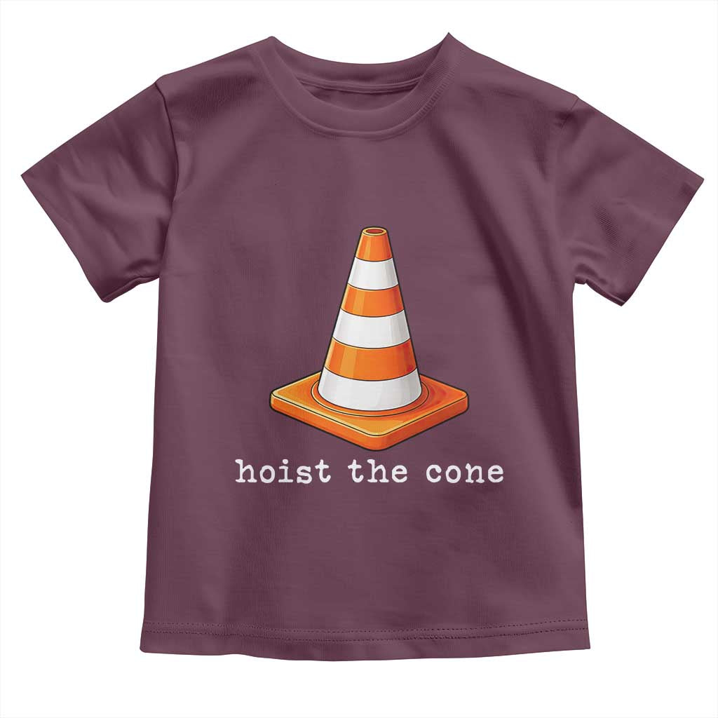 Minimalist Hoist The Cone Typography Toddler T Shirt Funny Baseball Fan Pride Celebration IYKYK Meme