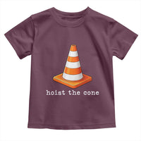 Minimalist Hoist The Cone Typography Toddler T Shirt Funny Baseball Fan Pride Celebration IYKYK Meme