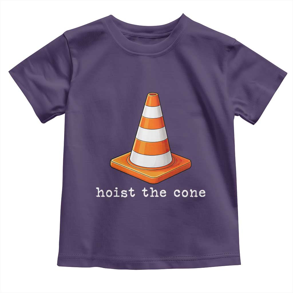 Minimalist Hoist The Cone Typography Toddler T Shirt Funny Baseball Fan Pride Celebration IYKYK Meme