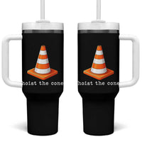 Minimalist Hoist The Cone Typography Tumbler With Handle Funny Baseball Fan Pride Celebration IYKYK Meme