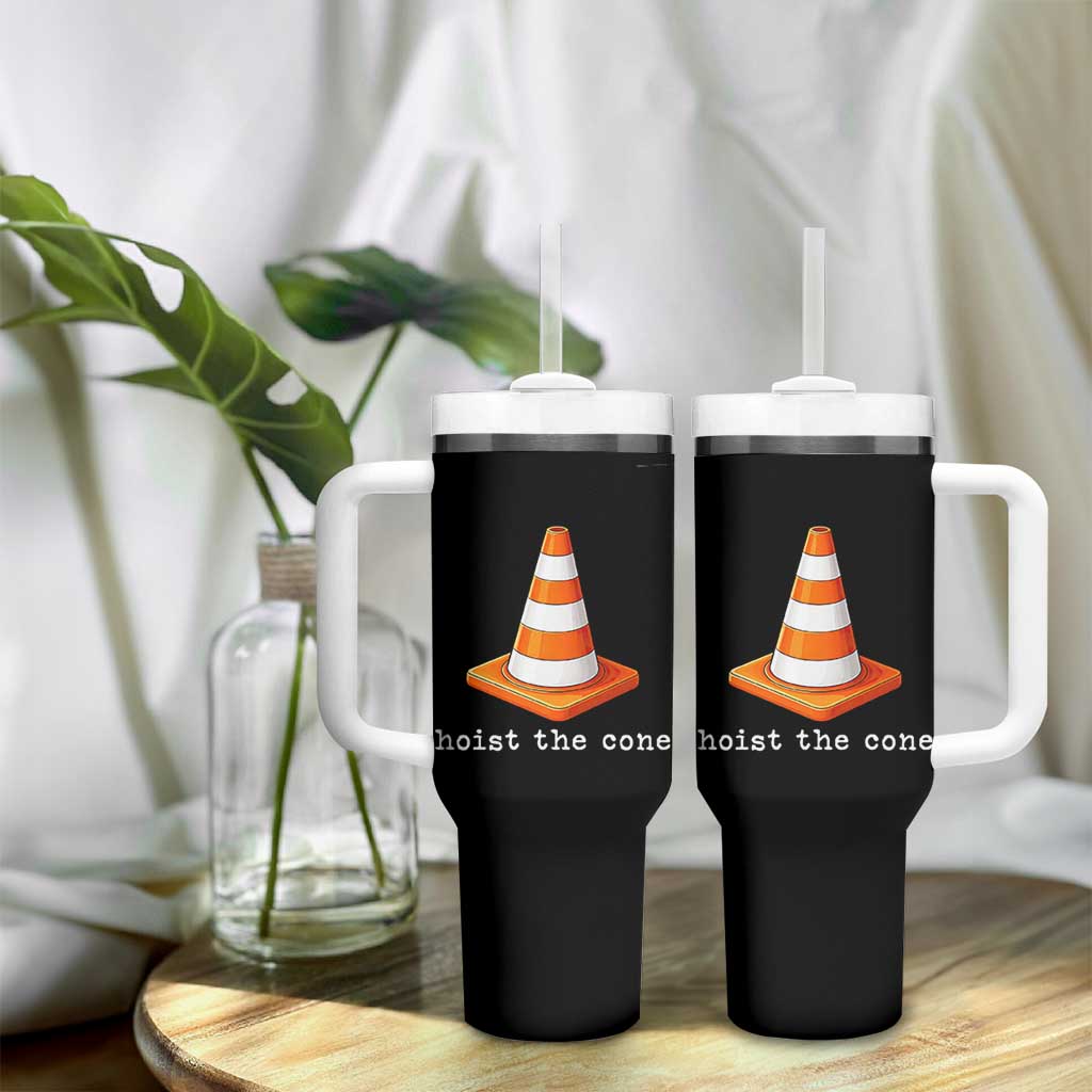 Minimalist Hoist The Cone Typography Tumbler With Handle Funny Baseball Fan Pride Celebration IYKYK Meme