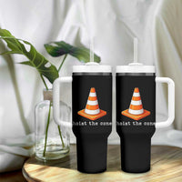 Minimalist Hoist The Cone Typography Tumbler With Handle Funny Baseball Fan Pride Celebration IYKYK Meme