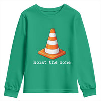 Minimalist Hoist The Cone Typography Youth Sweatshirt Funny Baseball Fan Pride Celebration IYKYK Meme