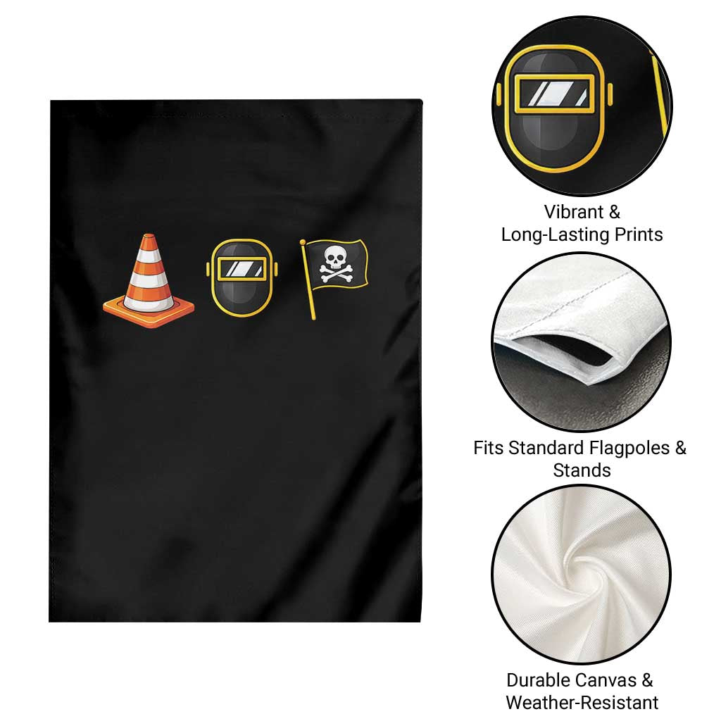 Pittsburgh Victory Icons Rebus Graphic IYKYK Meme Garden Flag Hoist The Cone Welding Mask Jolly Roger Flag