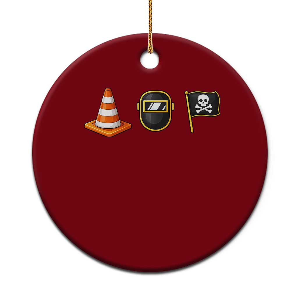 Pittsburgh Victory Icons Rebus Graphic IYKYK Meme Ceramic Ornament Hoist The Cone Welding Mask Jolly Roger Flag