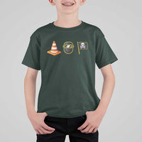 Pittsburgh Victory Icons Rebus Graphic IYKYK Meme T Shirt For Kid Hoist The Cone Welding Mask Jolly Roger Flag