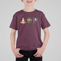 Pittsburgh Victory Icons Rebus Graphic IYKYK Meme T Shirt For Kid Hoist The Cone Welding Mask Jolly Roger Flag