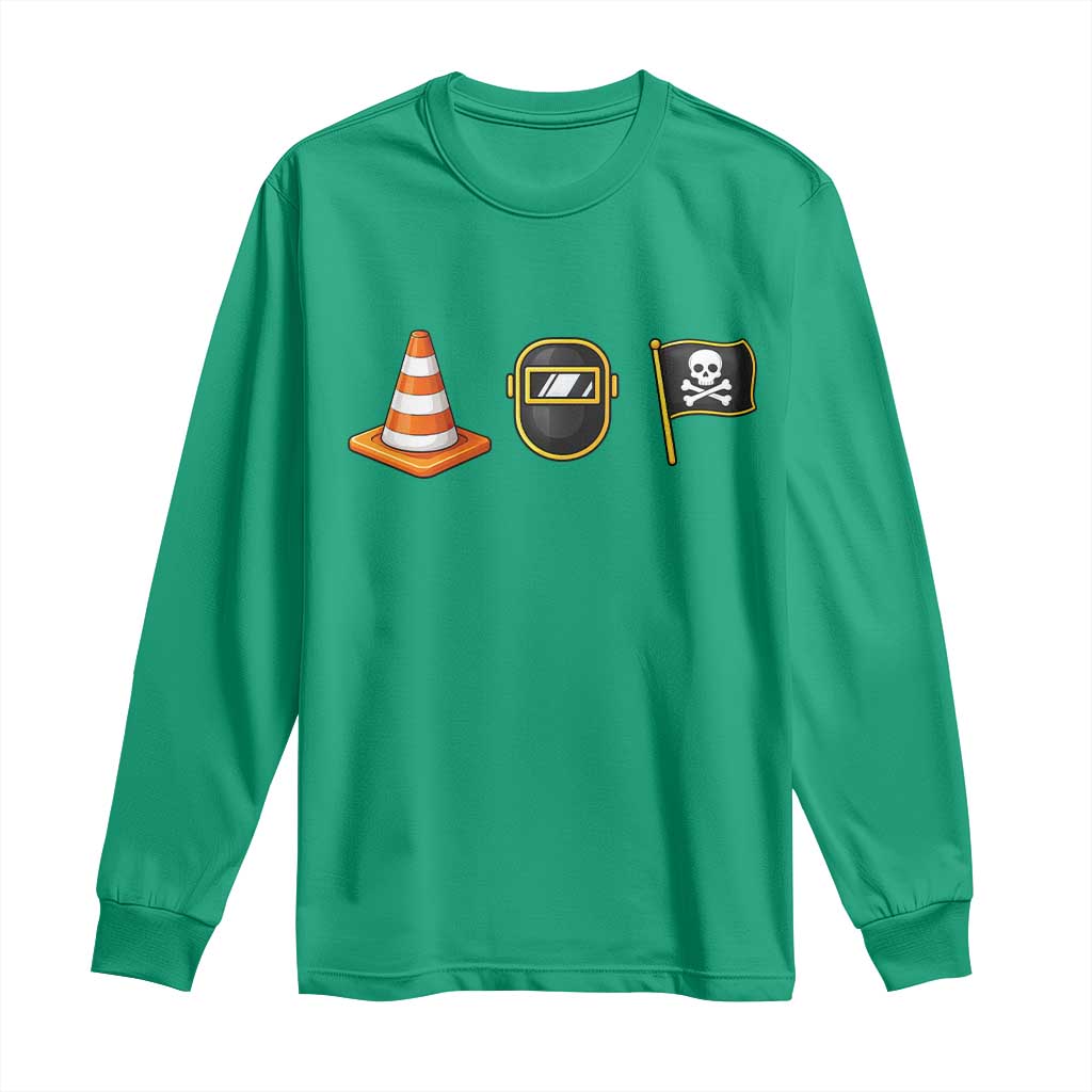 Pittsburgh Victory Icons Rebus Graphic IYKYK Meme Long Sleeve Shirt Hoist The Cone Welding Mask Jolly Roger Flag