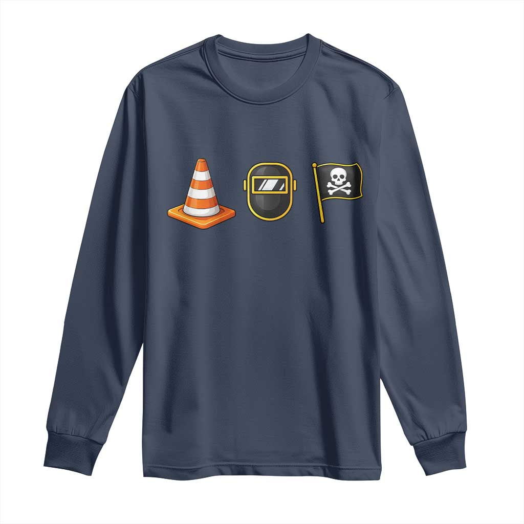 Pittsburgh Victory Icons Rebus Graphic IYKYK Meme Long Sleeve Shirt Hoist The Cone Welding Mask Jolly Roger Flag