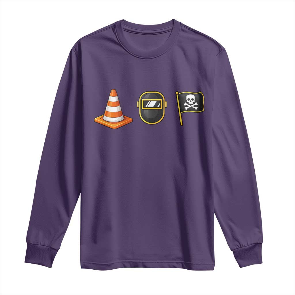 Pittsburgh Victory Icons Rebus Graphic IYKYK Meme Long Sleeve Shirt Hoist The Cone Welding Mask Jolly Roger Flag