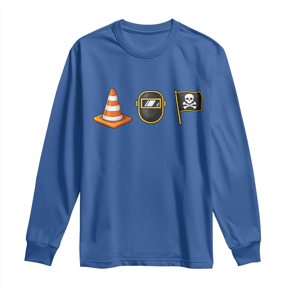 Pittsburgh Victory Icons Rebus Graphic IYKYK Meme Long Sleeve Shirt Hoist The Cone Welding Mask Jolly Roger Flag