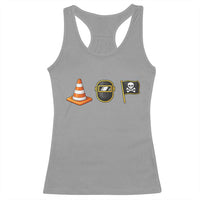 Pittsburgh Victory Icons Rebus Graphic IYKYK Meme Racerback Tank Top Hoist The Cone Welding Mask Jolly Roger Flag