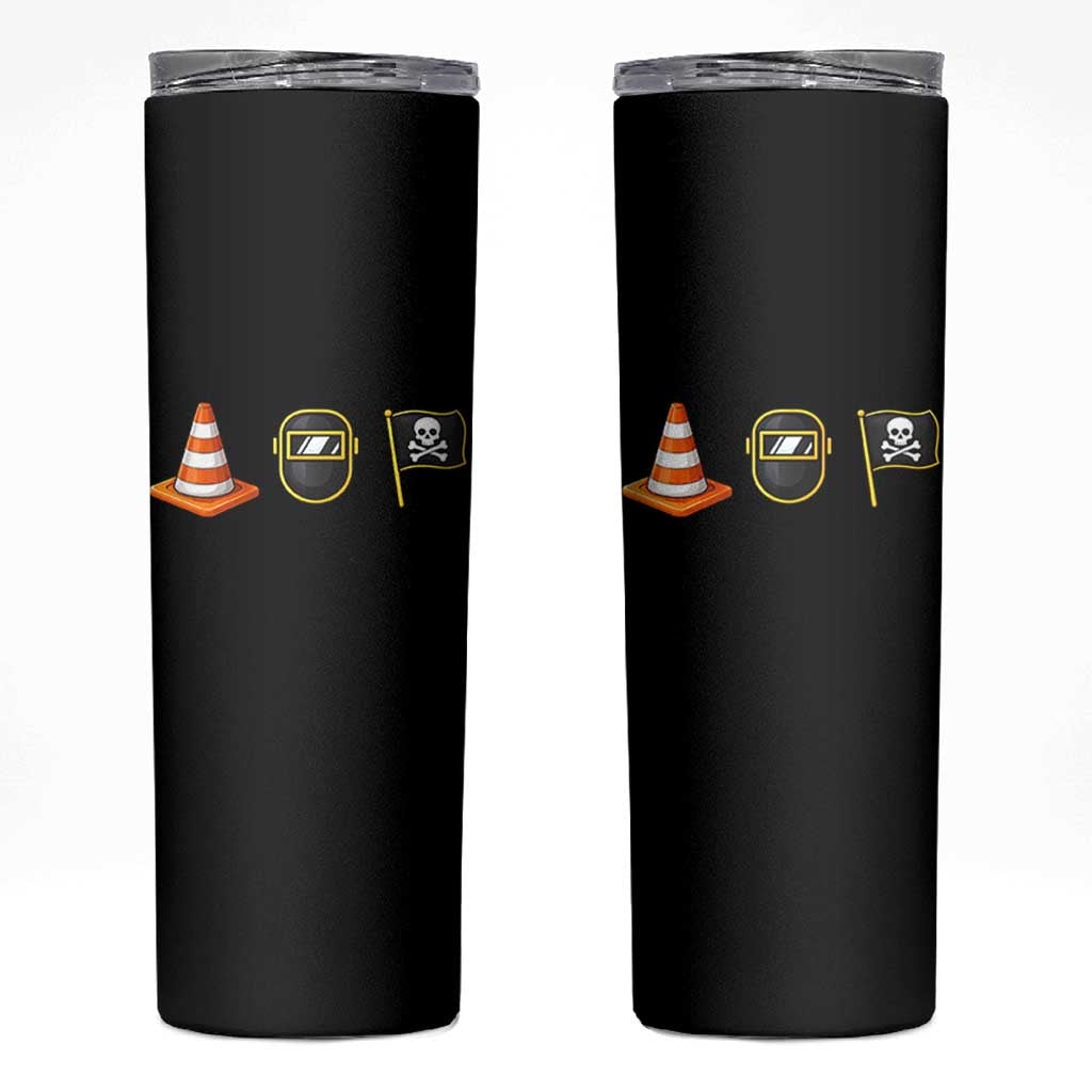Pittsburgh Victory Icons Rebus Graphic IYKYK Meme Skinny Tumbler Hoist The Cone Welding Mask Jolly Roger Flag