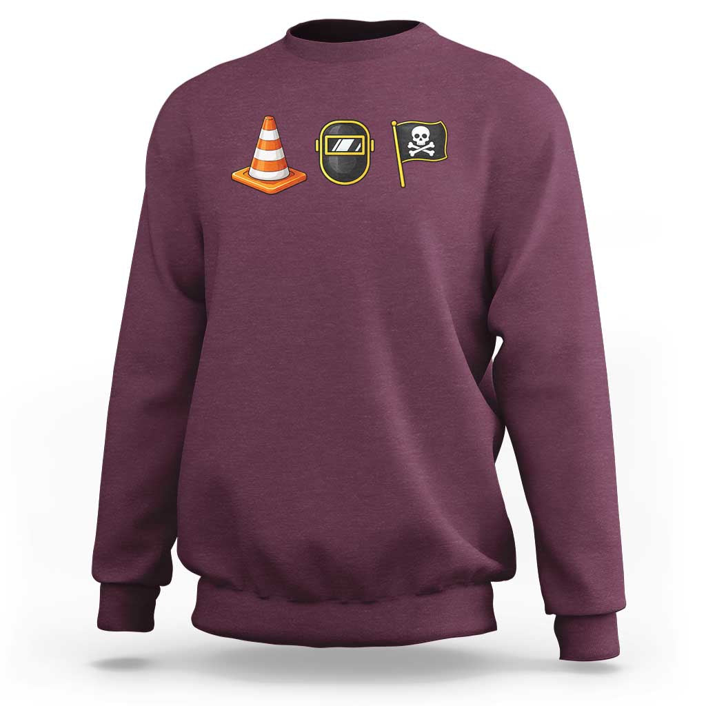 Pittsburgh Victory Icons Rebus Graphic IYKYK Meme Sweatshirt Hoist The Cone Welding Mask Jolly Roger Flag